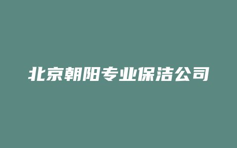 北京朝阳专业保洁公司招聘